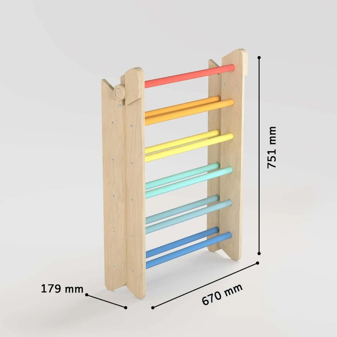 Kletterdreieck und Bogenwippe + Rutsche SET | Bunt - Juniorito