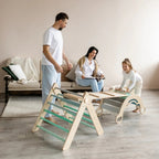 Kletterdreieck und Bogenwippe + Rutsche SET | Mint - Juniorito