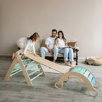 Kletterdreieck und Bogenwippe + Rutsche SET | Mint - Juniorito