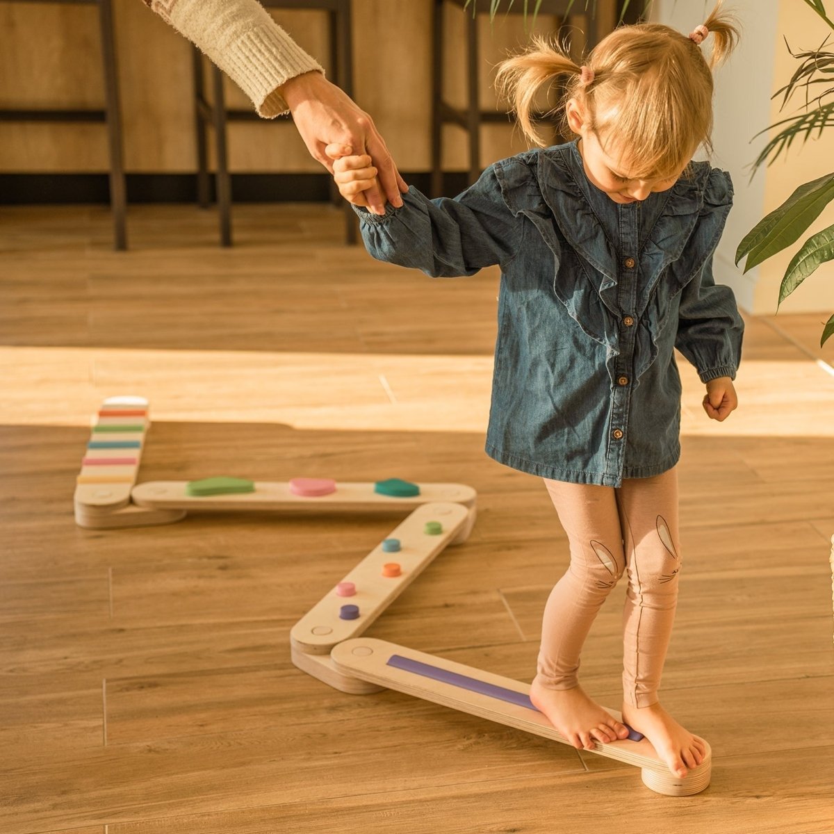 Koppelbares Balancierbalken 4er Set - doppelseitig - Blau - Juniorito