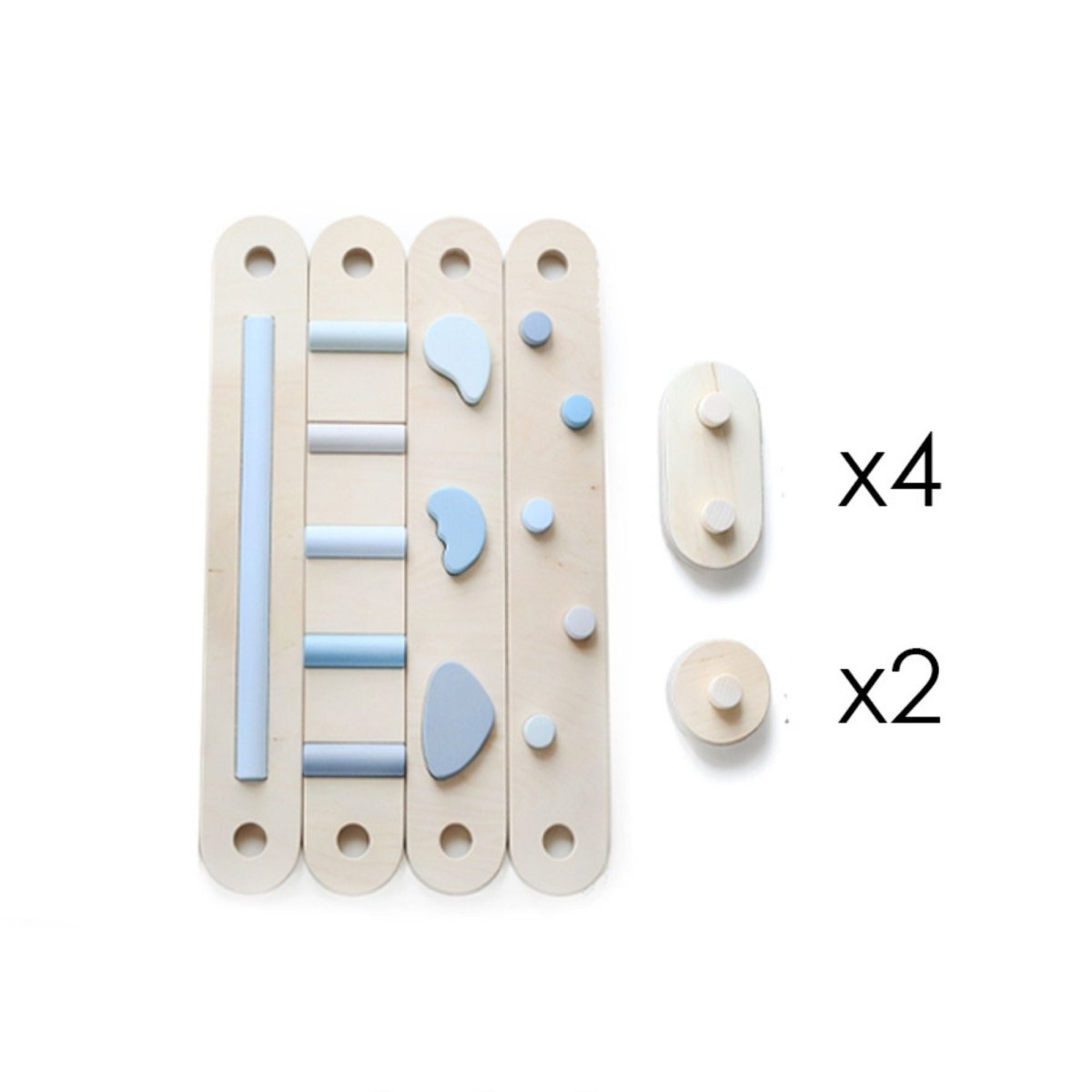 Koppelbares Balancierbalken 4er Set - doppelseitig - Blau - Juniorito