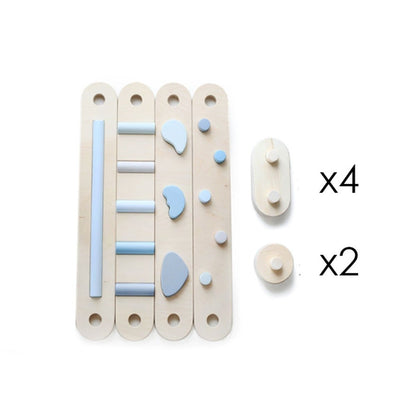 Koppelbares Balancierbalken 4er Set - doppelseitig - Blau - Juniorito