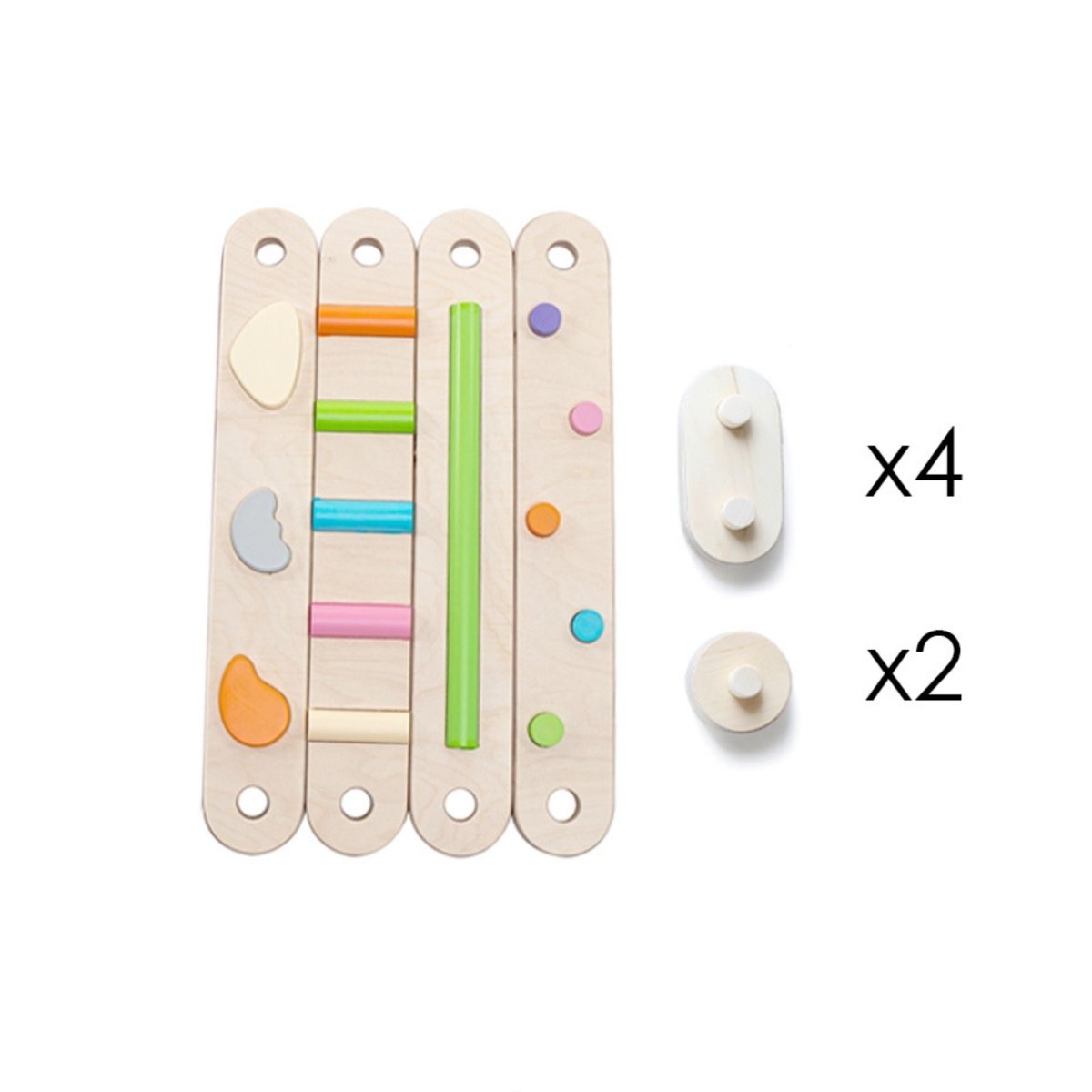 Koppelbares Balancierbalken 4er Set - doppelseitig - Bunt - Juniorito