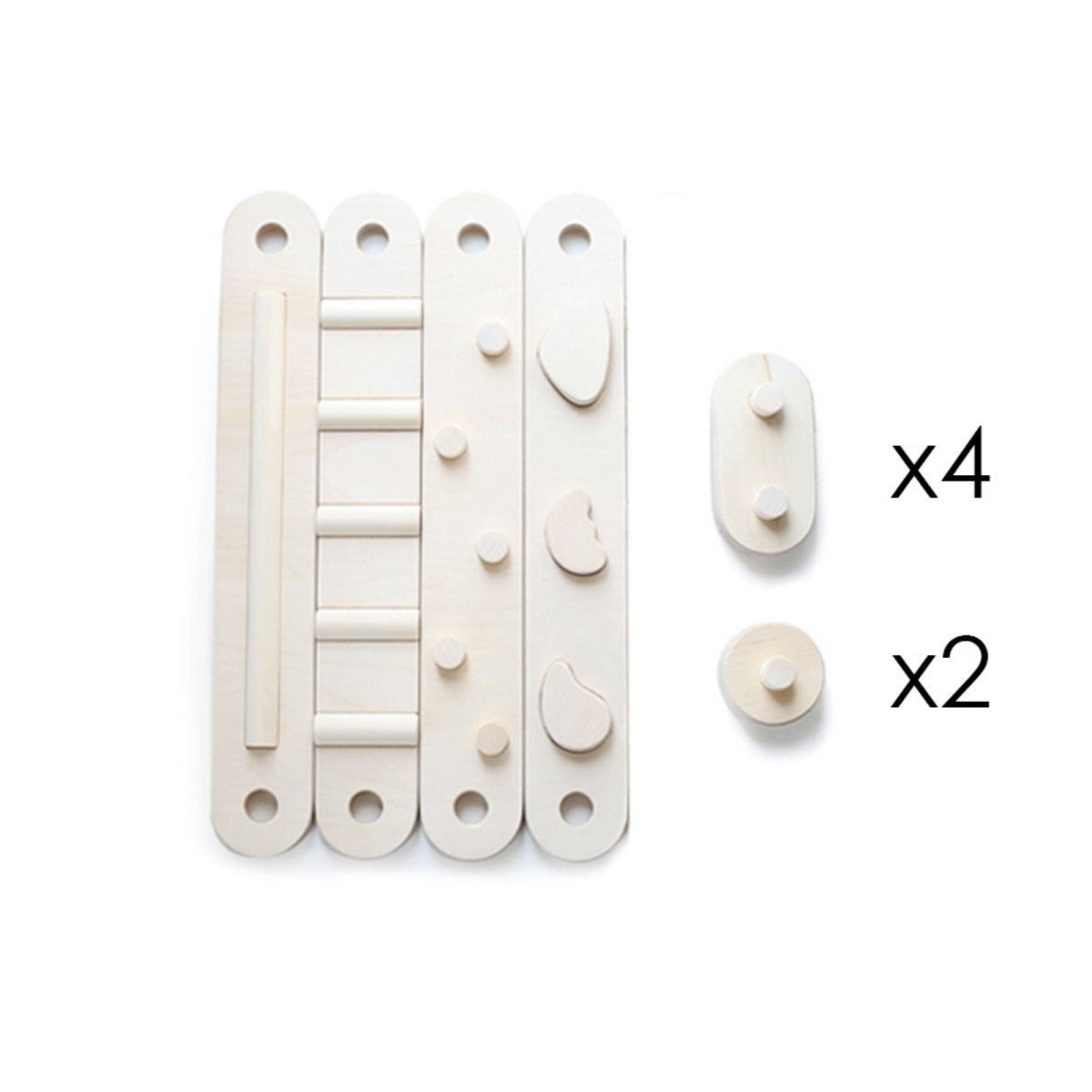 Koppelbares Balancierbalken 4er Set - doppelseitig - Klarlack - Juniorito