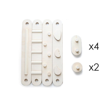 Koppelbares Balancierbalken 4er Set - doppelseitig - Klarlack - Juniorito