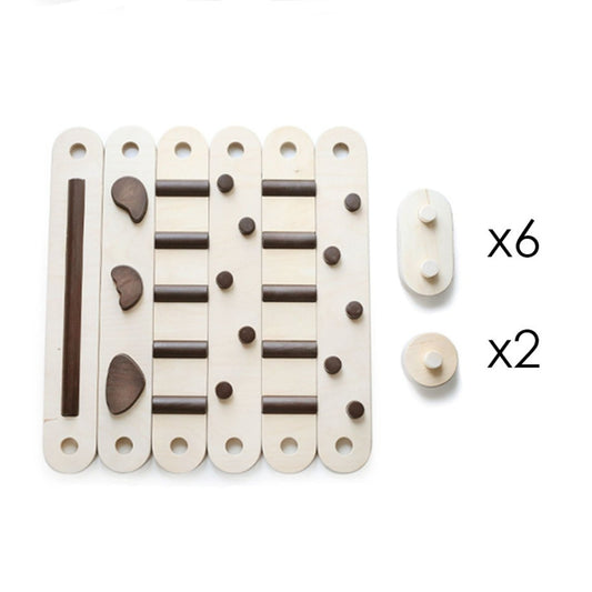Koppelbares Balancierbalken 6er Set - doppelseitig - Braun - Juniorito