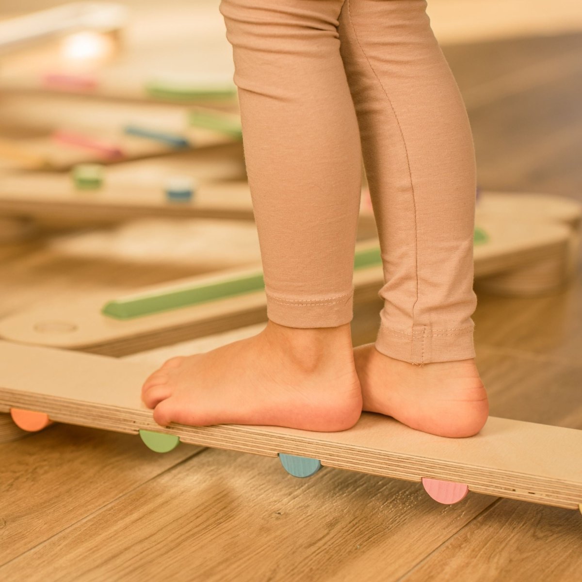 Koppelbares Balancierbalken 6er Set - doppelseitig - Braun - Juniorito