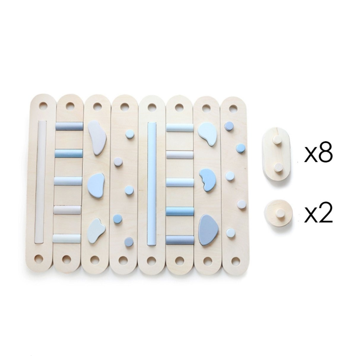 Koppelbares Balancierbalken 8er Set - doppelseitig - Blau - Juniorito