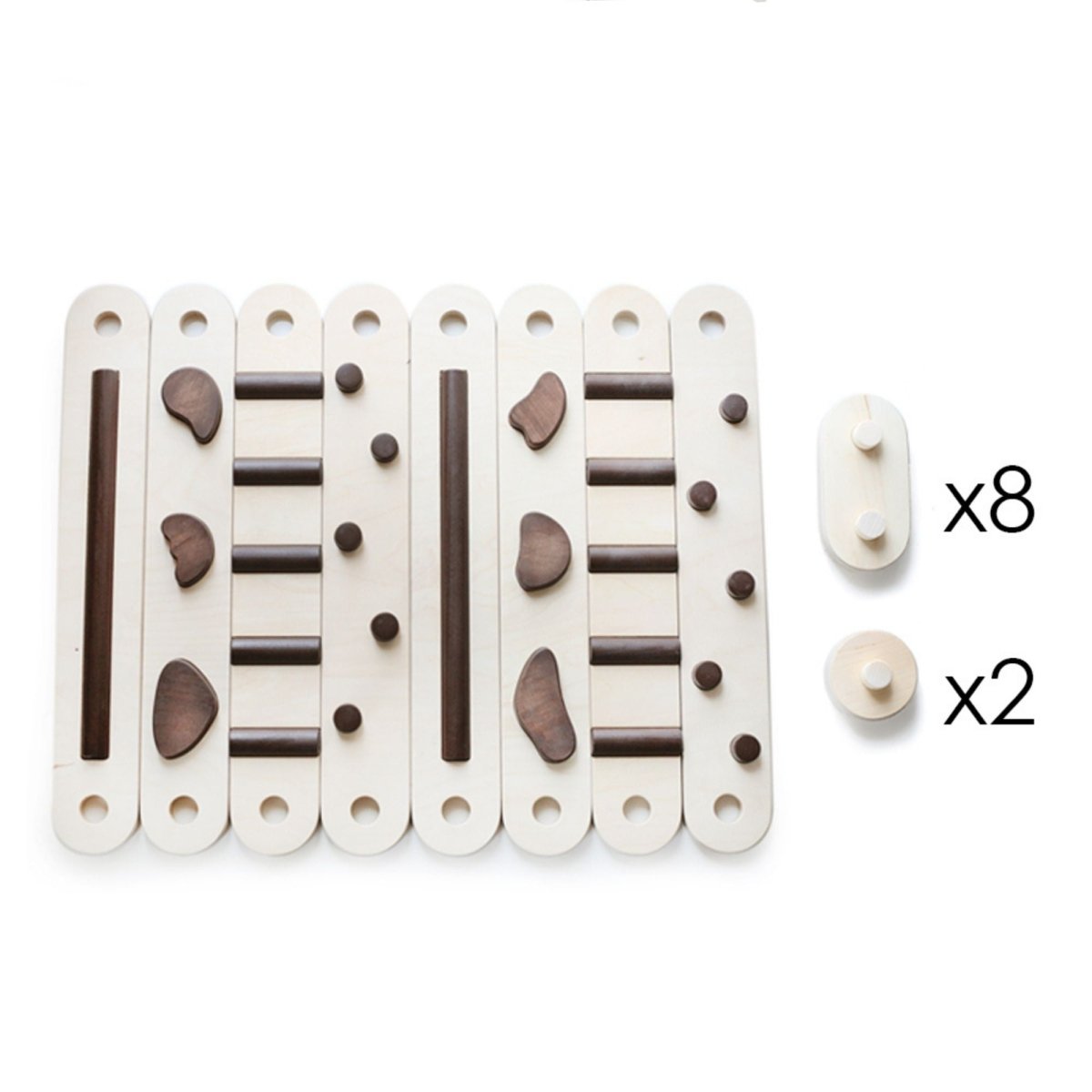 Koppelbares Balancierbalken 8er Set - doppelseitig - Braun - Juniorito
