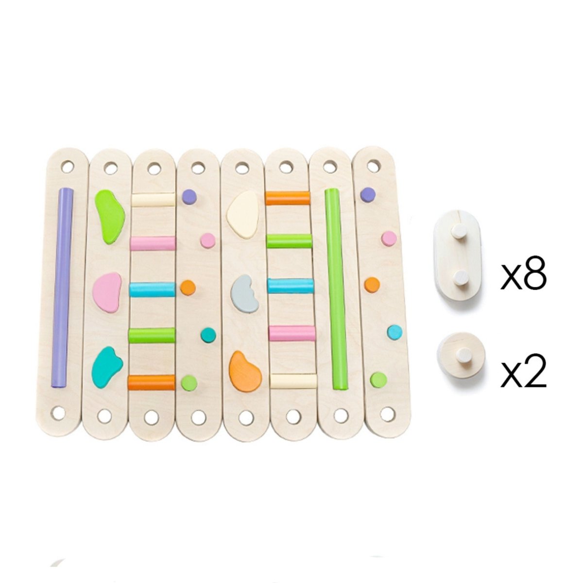 Koppelbares Balancierbalken 8er Set - doppelseitig - Bunt - Juniorito