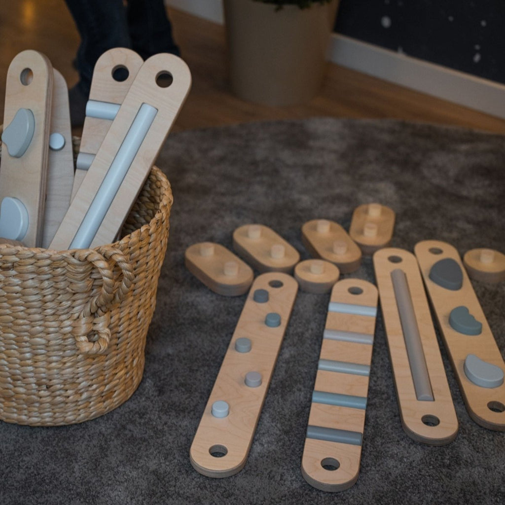 Koppelbares Balancierbalken 8er Set - doppelseitig - Bunt - Juniorito