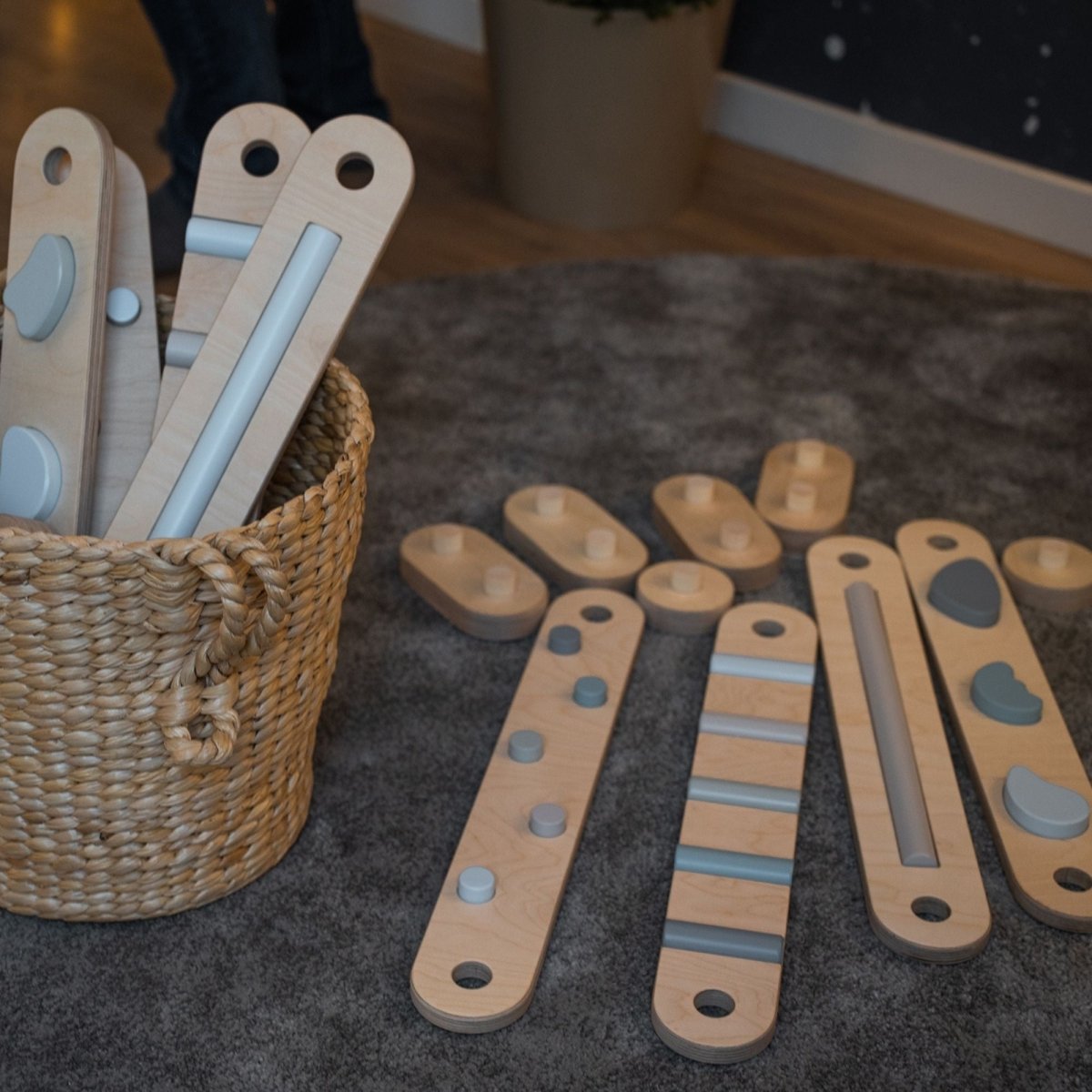 Koppelbares Balancierbalken 8er Set - doppelseitig - Bunt - Juniorito