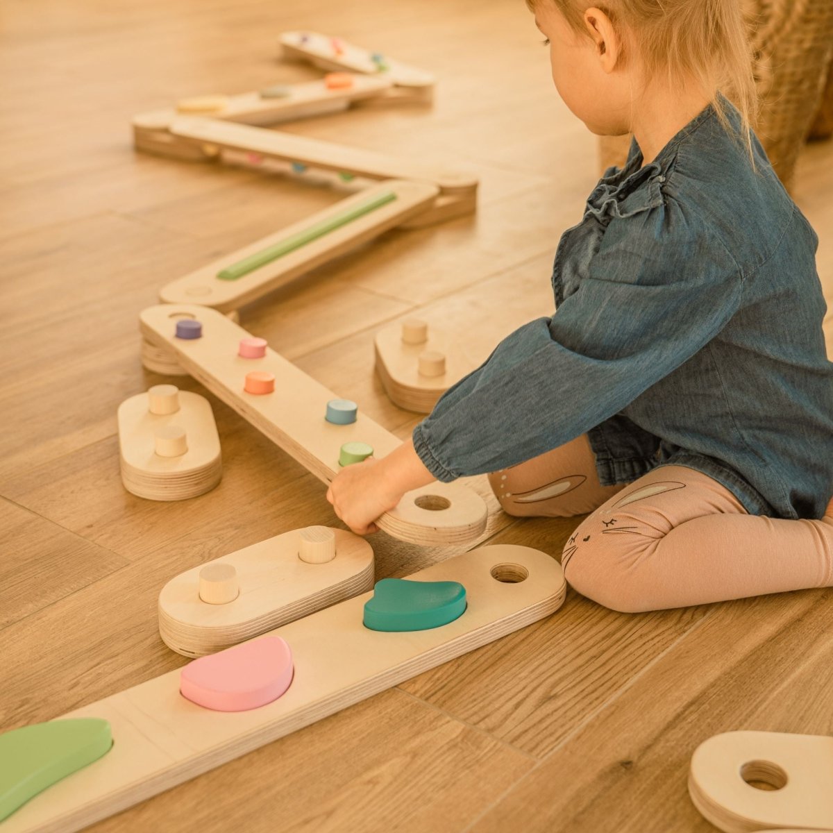 Koppelbares Balancierbalken 8er Set - doppelseitig - Bunt - Juniorito