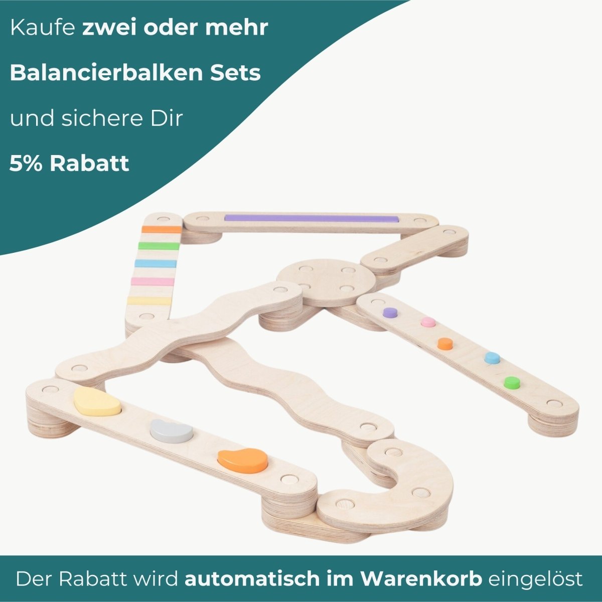 Koppelbares Balancierbalken 8er Set - doppelseitig - Bunt - Juniorito
