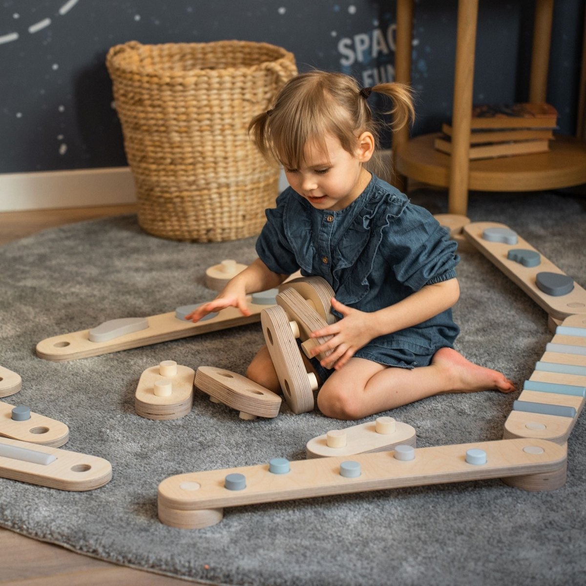 Koppelbares Balancierbalken 8er Set - doppelseitig - Bunt - Juniorito