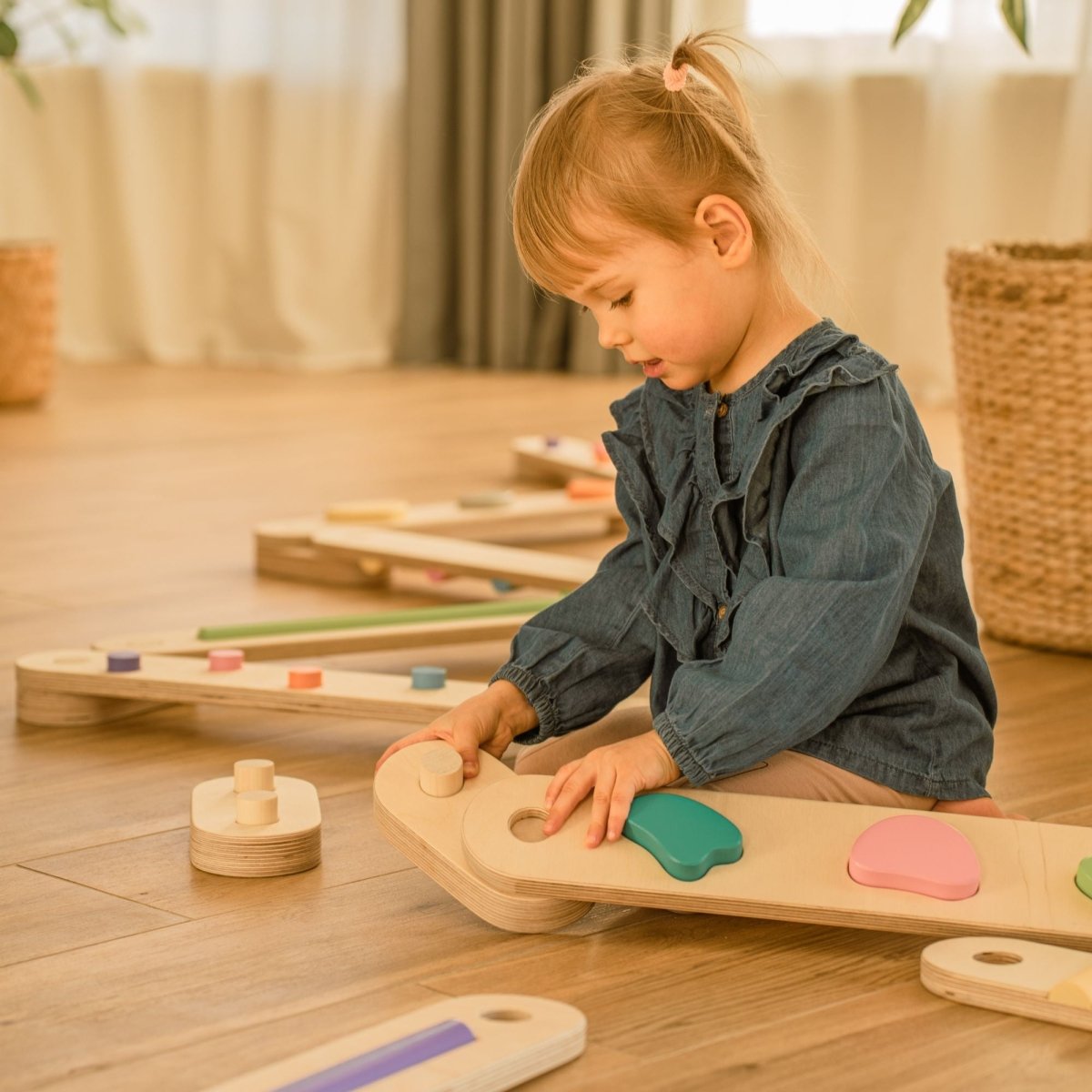 Koppelbares Balancierbalken 8er Set - doppelseitig - Bunt - Juniorito