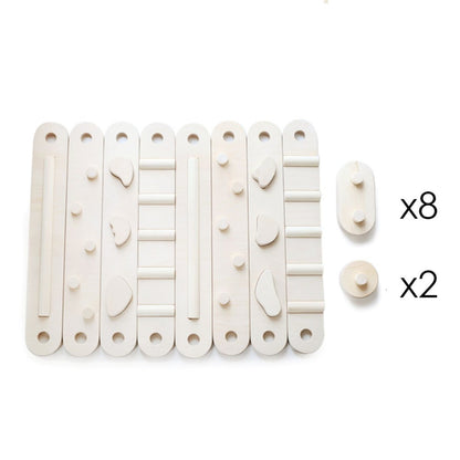 Koppelbares Balancierbalken 8er Set - doppelseitig - Klarlack - Juniorito