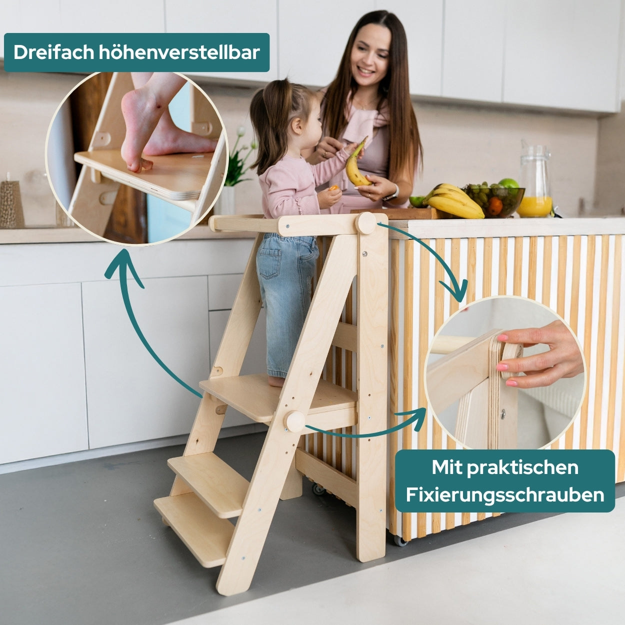 Klappbarer Lernturm aus Holz