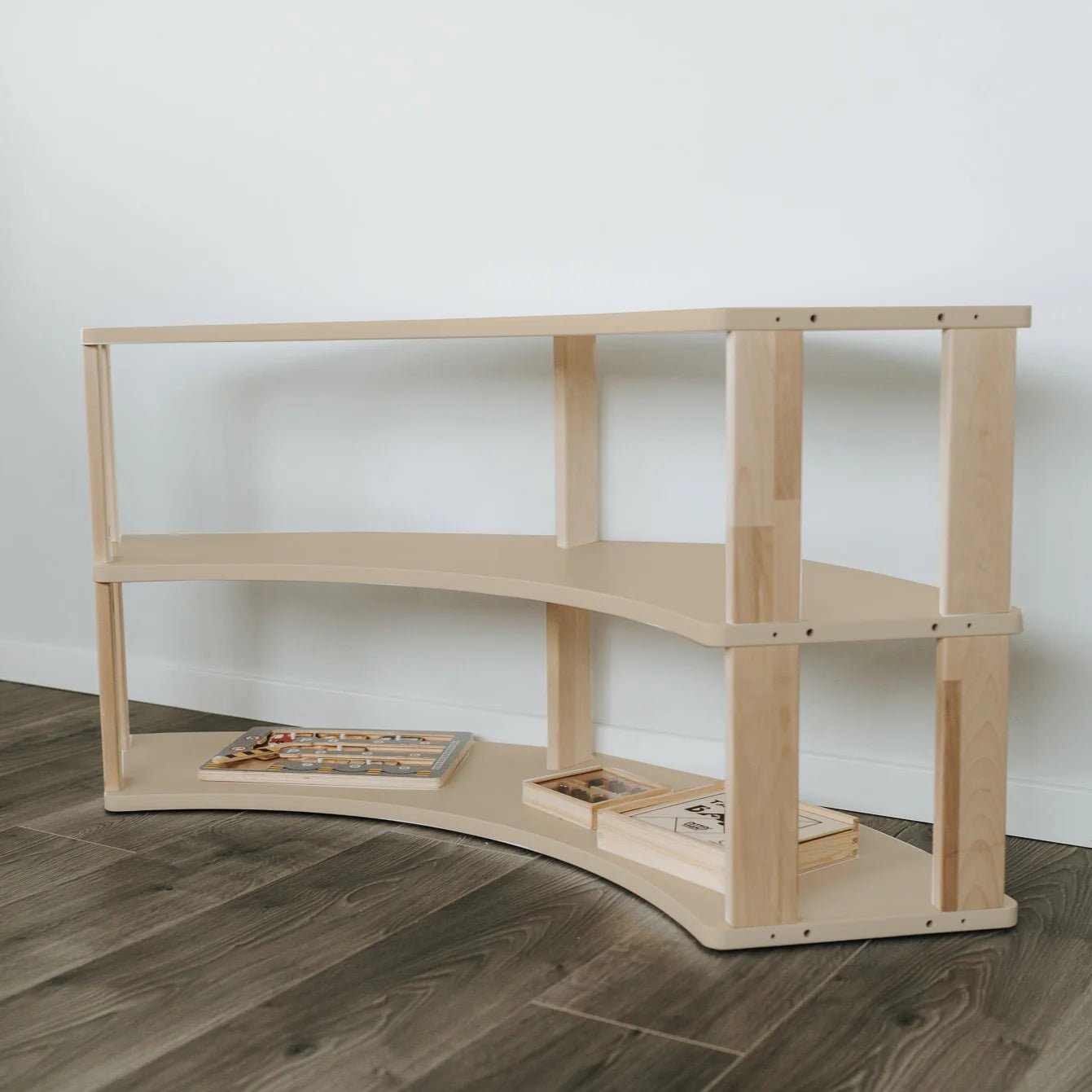 Modulares Bogenregal für Kinder | MODURA - Klares Öl - 3 Etagen | 56 x 120 x 85 cm - Juniorito