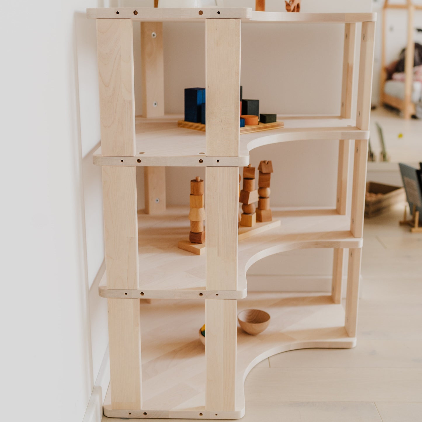 Modulares Eckregal für Kinder - Natur | MODURA - 4 = 83 cm - Unbehandelt - Juniorito