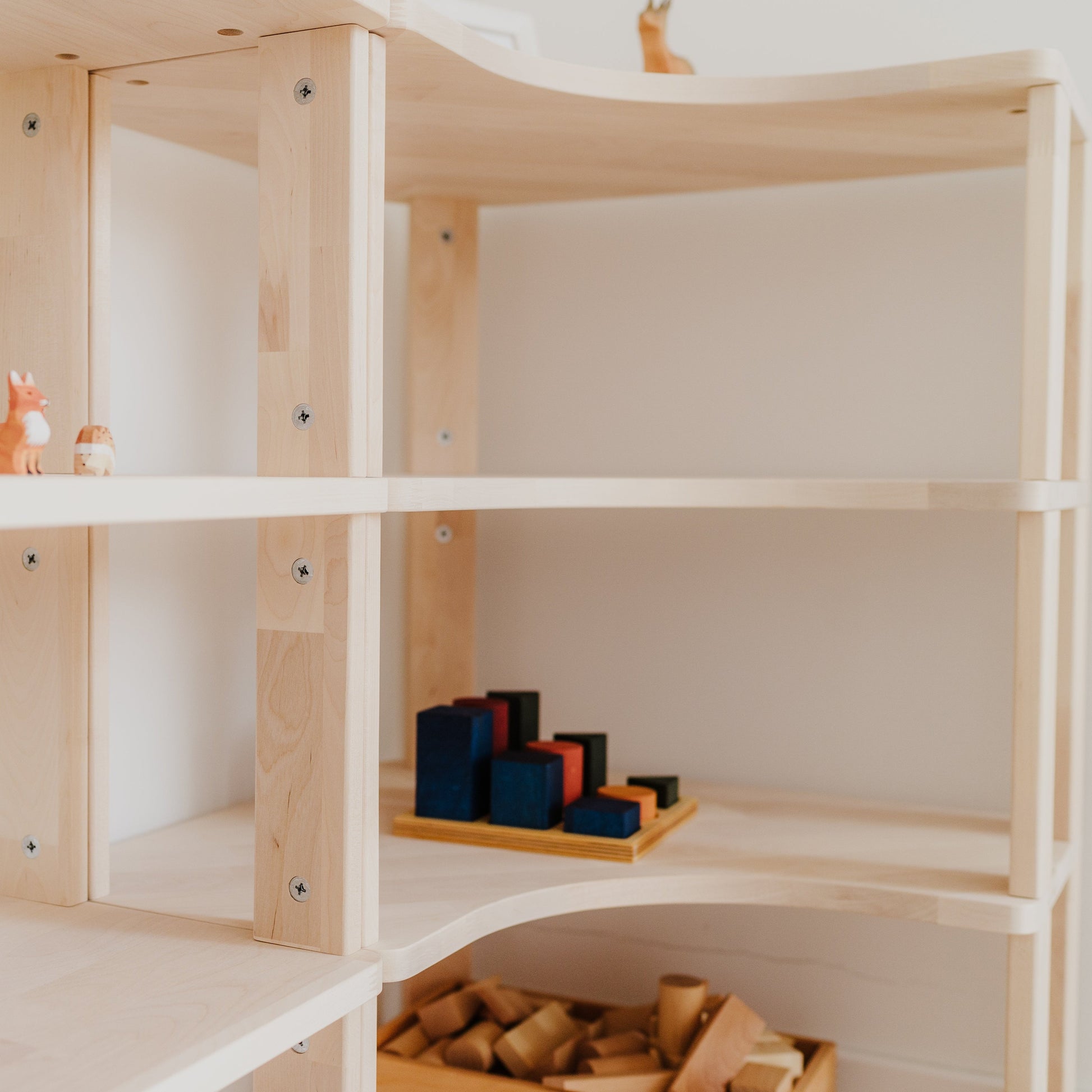 Modulares Eckregal für Kinder - Natur | MODURA - 4 = 83 cm - Unbehandelt - Juniorito