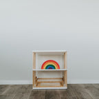 Modulares Kinderregal - Mini | 'MODURA' Kollektion - 3 Etagen (Höhe: 56 cm) - Weiß (Ablagen) + klares Öl (Seitenplanken) - Juniorito