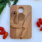 Montessori Kindermesser & Schneidebrett SET - ohne Gravur - Juniorito