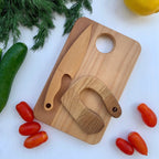 Montessori Kindermesser & Schneidebrett SET - ohne Gravur - Juniorito