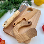 Montessori Kindermessser, Schneebesen & Schneidebrett SET - ohne Gravur - Juniorito