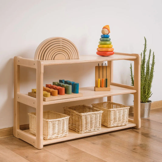 Montessori Kinderregal - Midi | 'FLUORA' Kollektion - Transparenter Lack - Juniorito