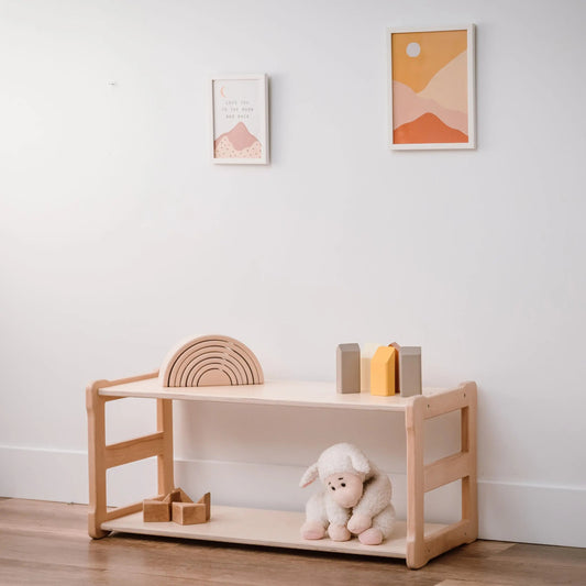 Montessori Kinderregal - Starter | 'FLUORA' Kollektion - Transparenter Lack - Juniorito