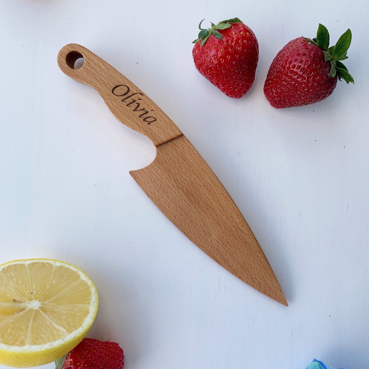 Montessori Schneidemesser für Kinder - Naturell - mit Gravur - Juniorito