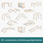 Verstellbares Kletterdreieck mit 2in1 - Rutsche | Blau - mit Sprossen - Juniorito