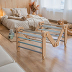 Verstellbares Kletterdreieck mit 2in1 - Rutsche | Blau - mit Sprossen - Juniorito