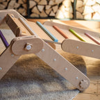 Verstellbares Kletterdreieck mit 2in1 - Rutsche | Bunt - mit Sprossen - Juniorito