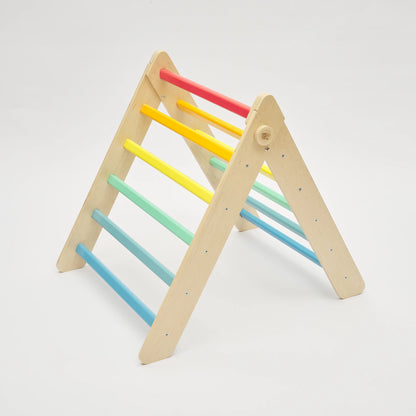 Kletterdreieck und Bogenwippe + Rutsche SET | Bunt