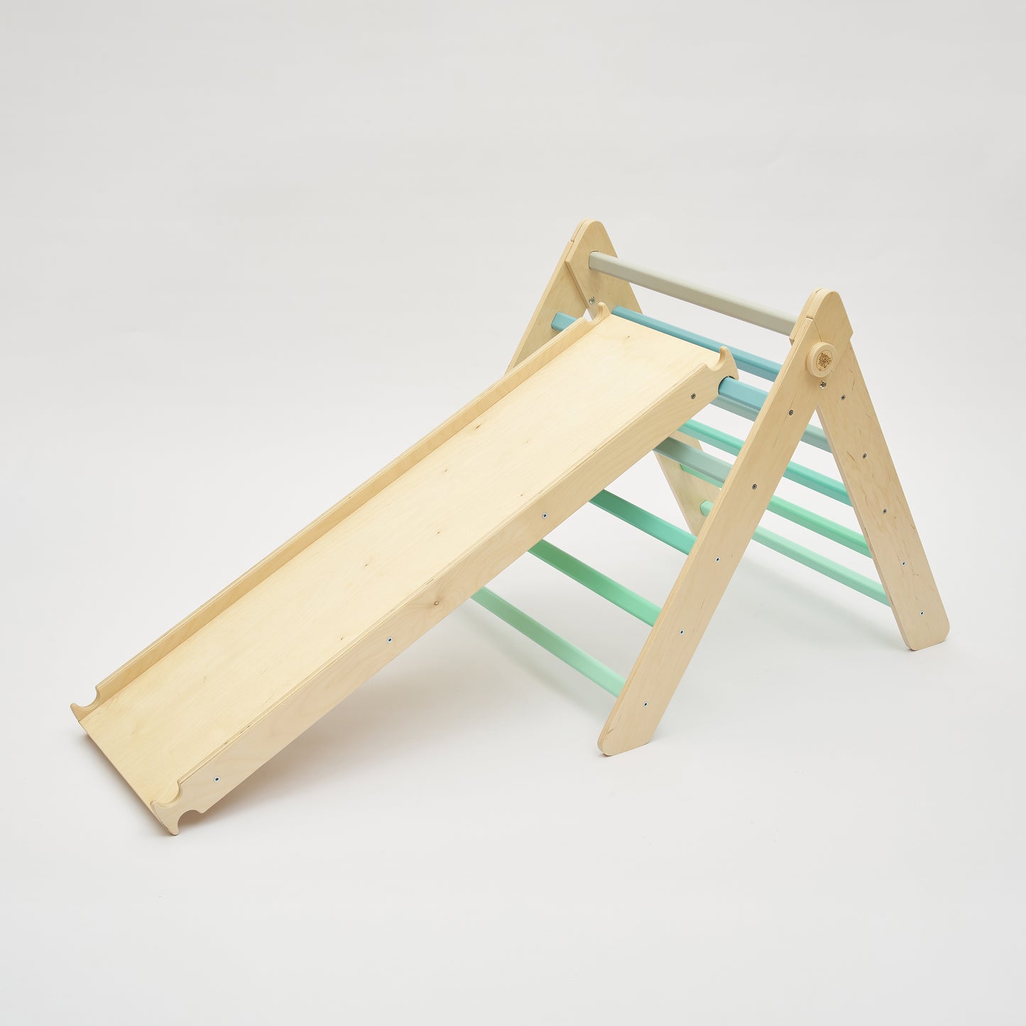 Klappbares Pikler Dreieck mit Rutsche | Mint