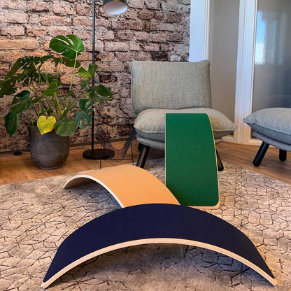 Jindl Balancierbrett aus Holz mit Filz | Blau