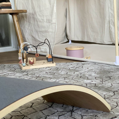 Jindl Balancierbrett aus Holz mit Filz | Dunkelgrau