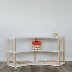 Modulares Bogenregal für Kinder | 'MODURA' Kollektion - 2 Etagen (Höhe: 29 cm) - Unbehandeltes Holz - Juniorito