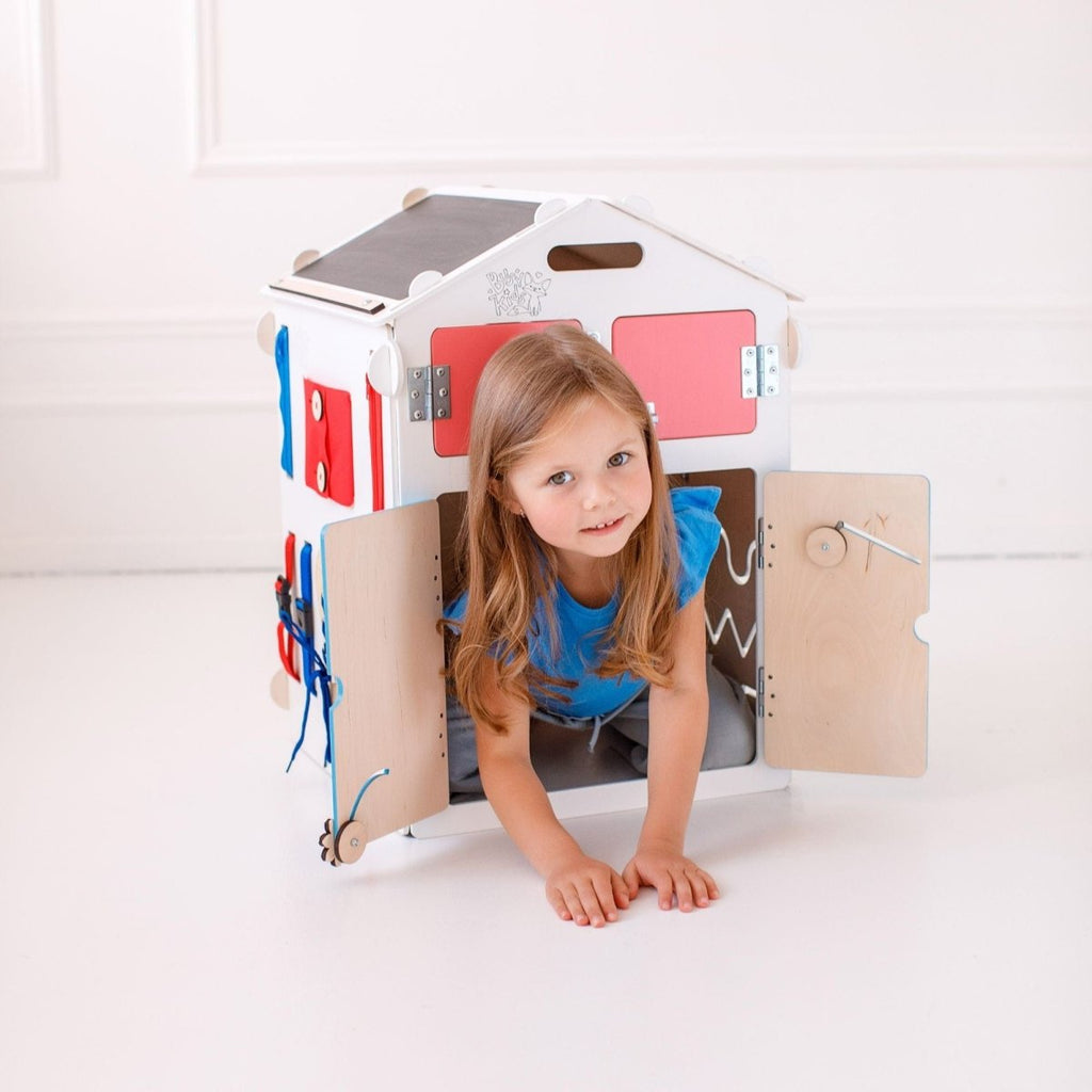 Motorikhaus aus Holz | Weiß - Juniorito