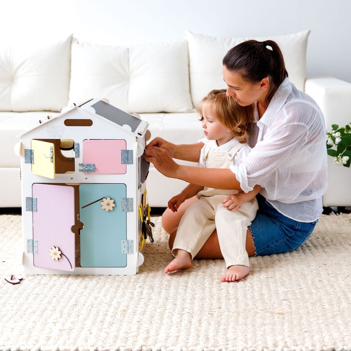 Motorikhaus aus Holz | Weiß - Pastell - Juniorito