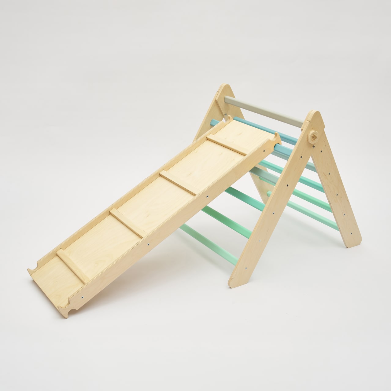 Klappbares Pikler Dreieck mit Rutsche | Mint