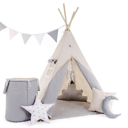 Rainbowkids mit Zubehör (komplett) Tipi Zelt "Grauer Wolf"