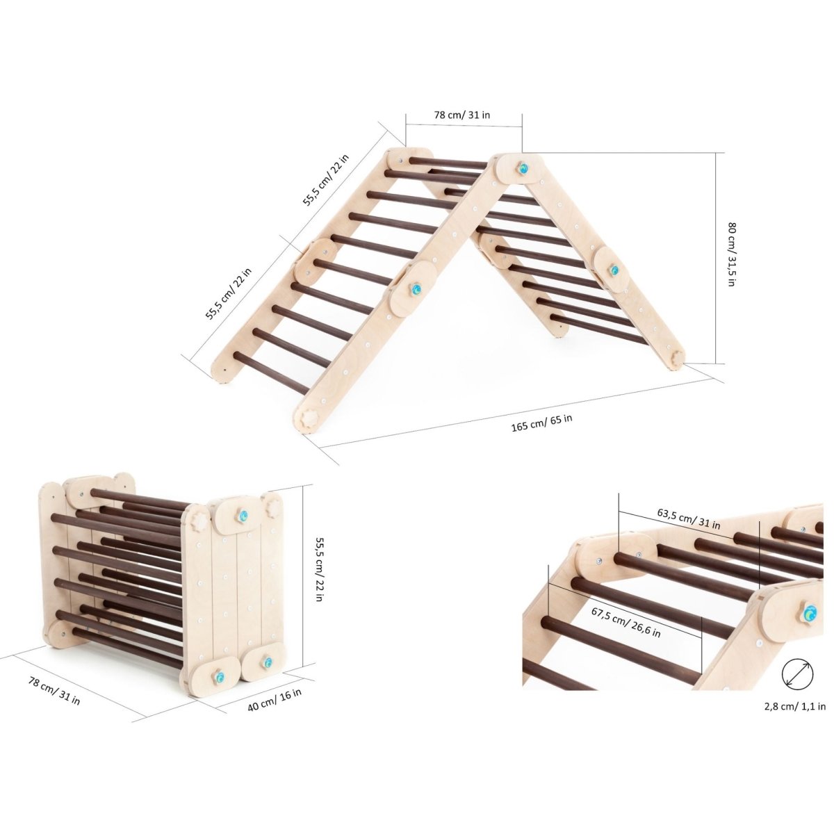Verstellbares Kletterdreieck - Braun - Juniorito